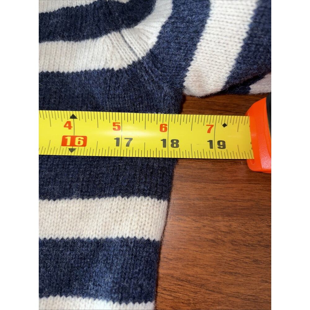 Tabitha Webb Women’s Wool Blend Cardigan Sweater Navy Cream Red Size Small - Picture 4 of 5